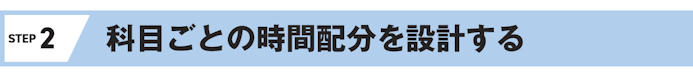 STEP 2 科目ごとの時間配分を設計する