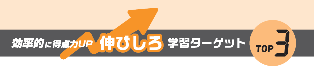 効率的に得点力UP 伸びしろ 学習ターゲット TOP３