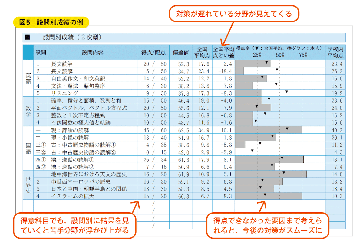図5　設問別成績の例