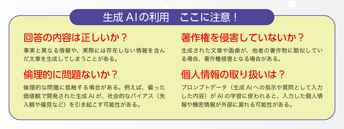 生成AIの利用 ここに注意!