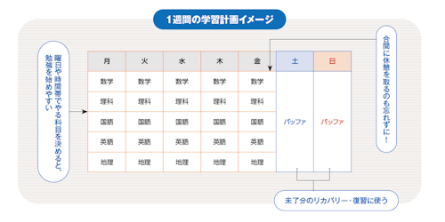 １週間の学習計画イメージ