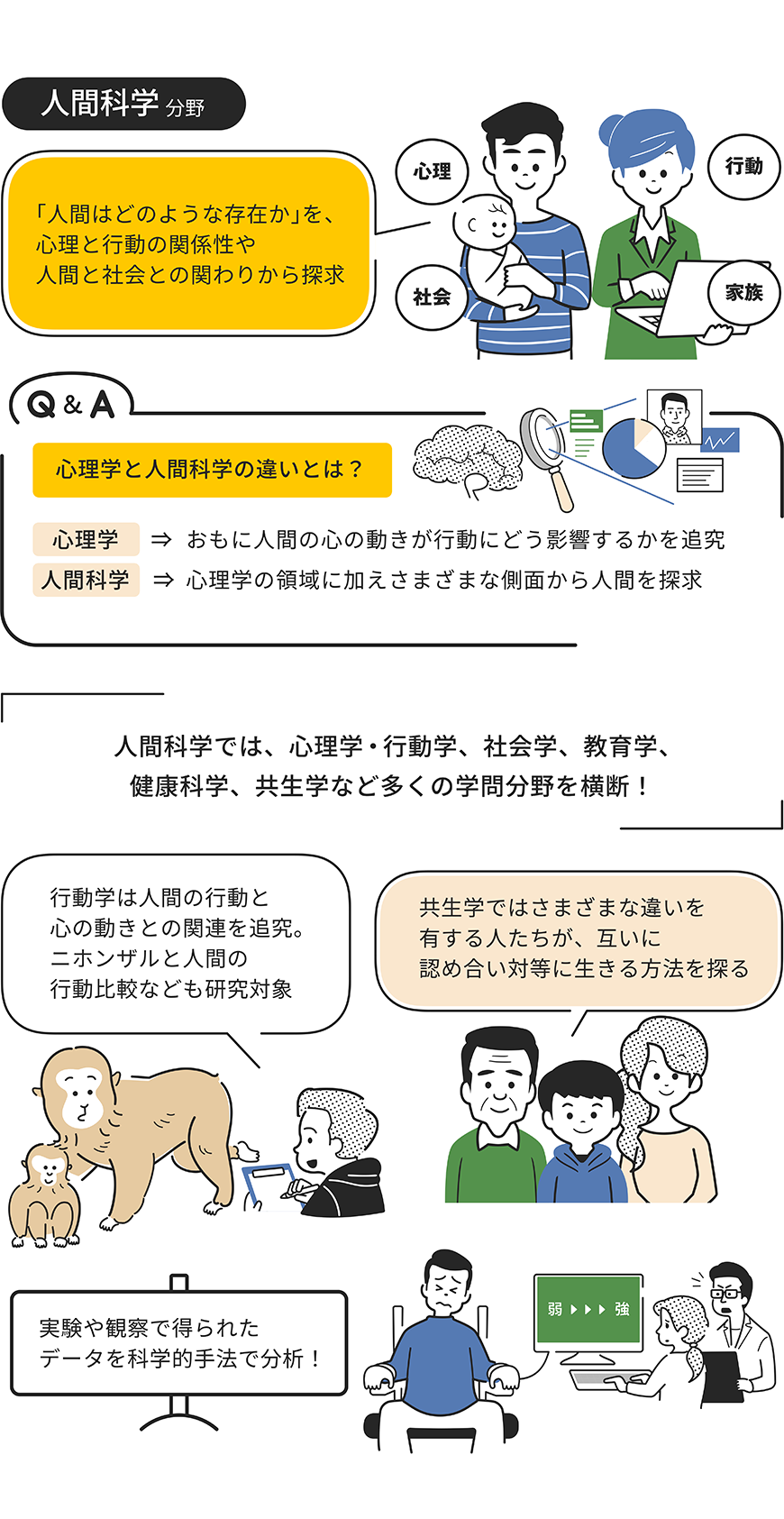人間科学分野/人文系その他をイラストで解説した画像