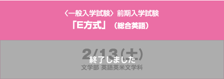 〈一般入学試験〉前期入学試験「E方式」（総合英語）