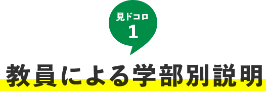 見どころ1 教員による学部別説明