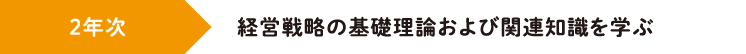 2年次 経営戦略の基礎理論および関連知識を学ぶ