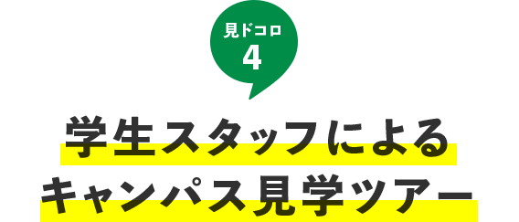 見どころ3：学生スタッフによるキャンパス見学ツアー