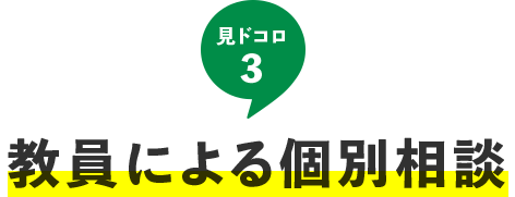 見ドコロ3：教員による個別相談