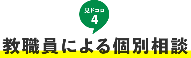 見ドコロ4：教職員による個別相談