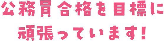 公務員合格を目標に頑張っています！