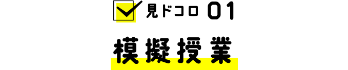 見ドコロ01：模擬授業