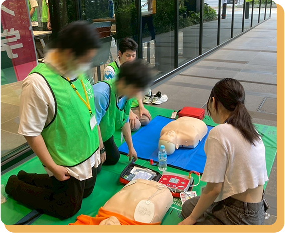 防災・救命のボランティアの写真